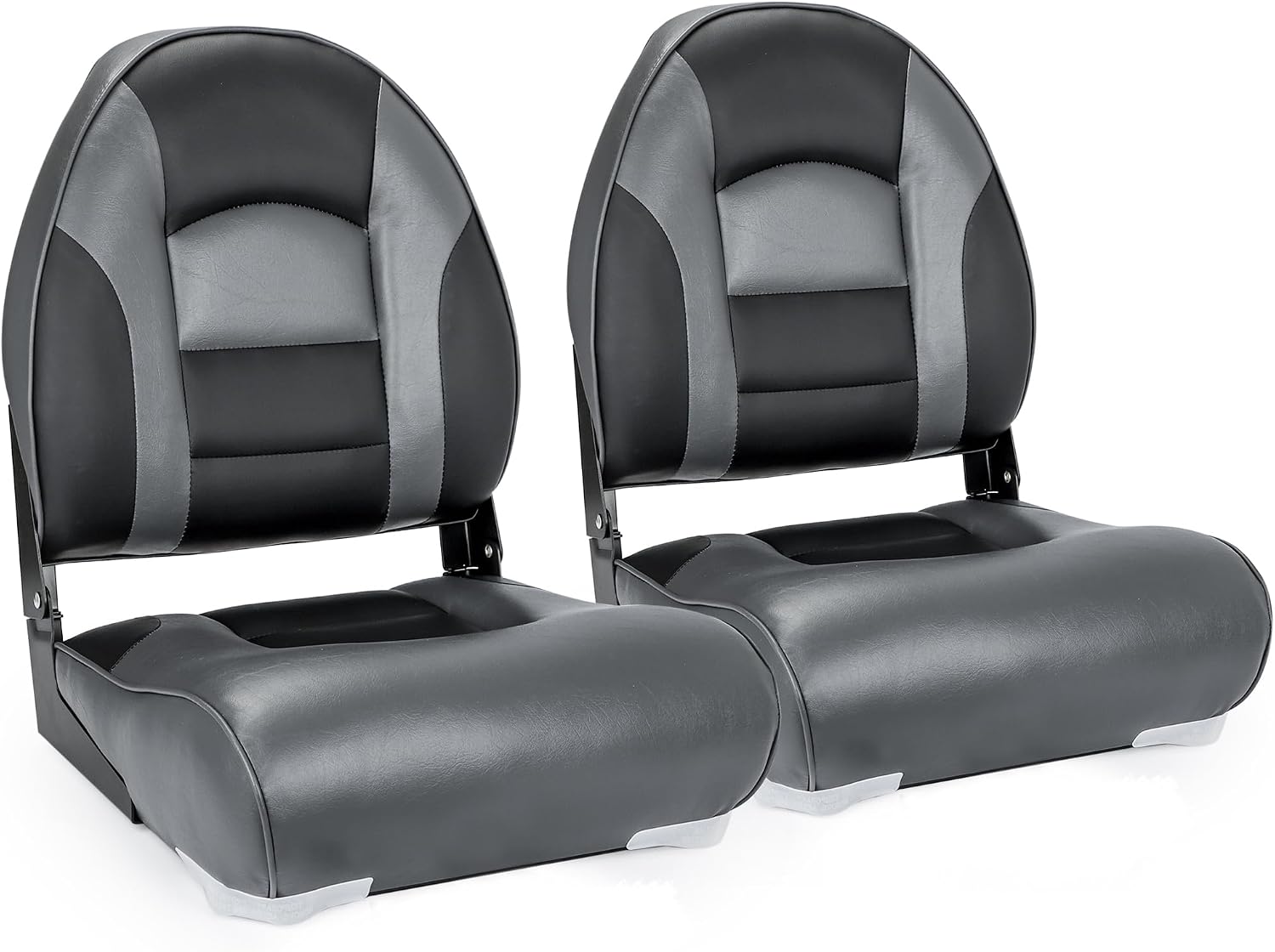 NORTHCAPTAIN Deluxe A Pair of Marine High Back Folding Boat Chair Fishing Boat Seat, for Fishing, Bass/Jon/Pontoon Boat Chairs