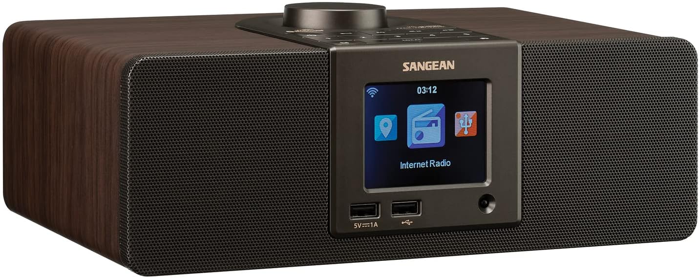Sangean WFR-32 Internet Radio/AUX/Bluetooth/Smart Local Radio Preference Management/USB Playback and Phone Charging Digital Wooden Cabinet Radio