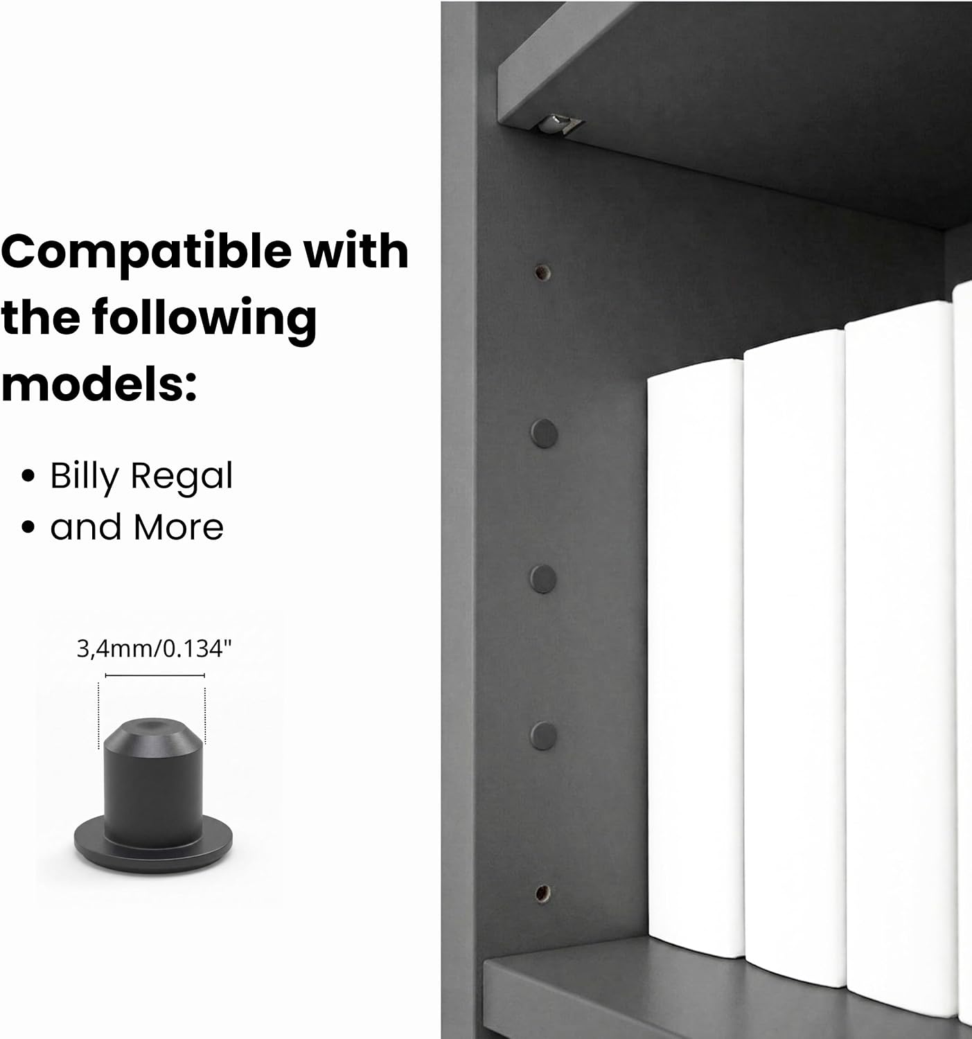 Sintrix Fab 140-Pack Plug Caps Compatible with IKEA Billy Bookcase | White Low-Profile Screw Opening Plugs for Shelf and Pre-Drilled Holes, Clean-Finish Furniture Accessories