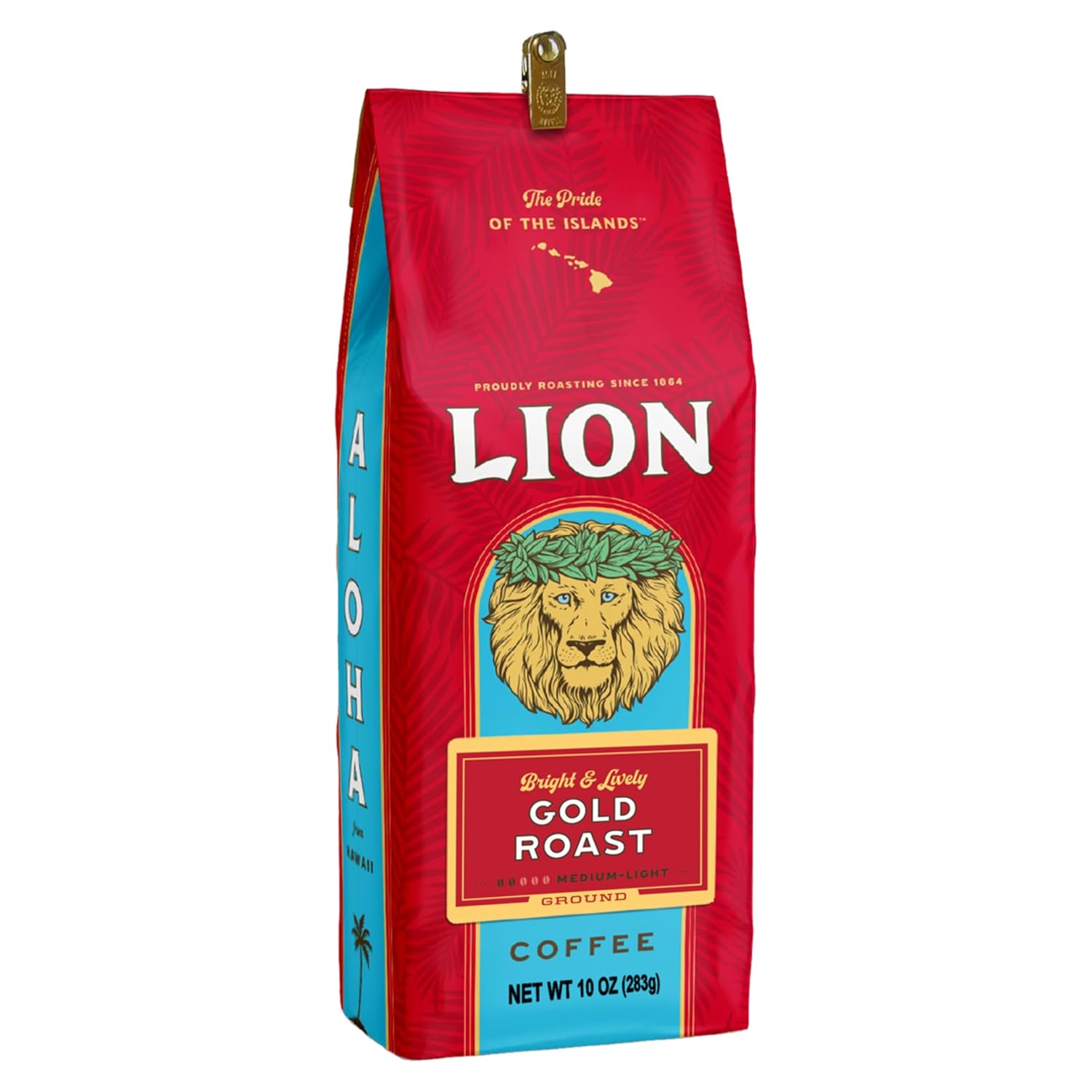 Lion Coffee 24K Gold Roast 100% Kona Ground Coffee, Medium-Light Roast, A Taste of Aloha - 7 Ounce Bag