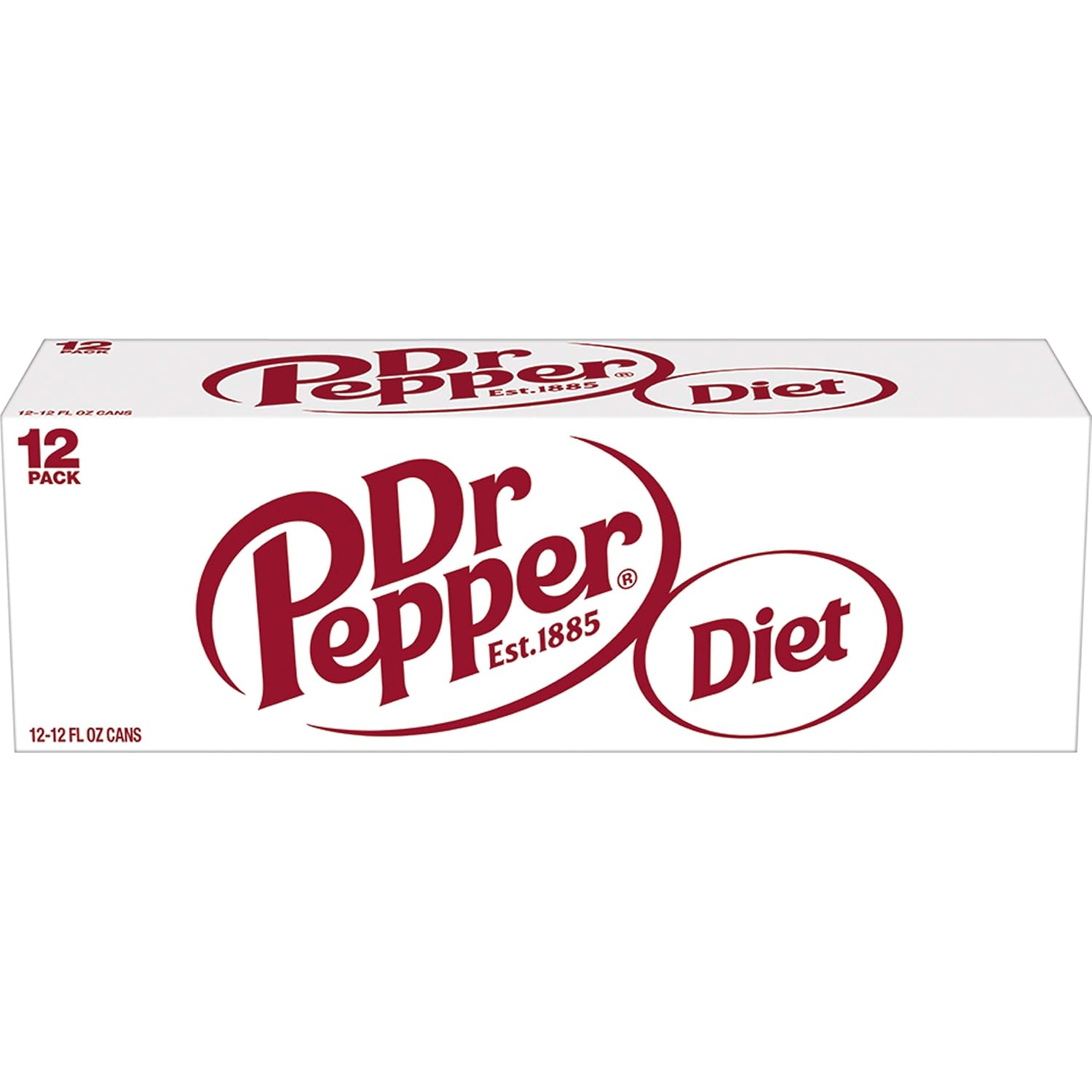Diet Dr Pepper Soda, 12 fl oz cans, pack of 12