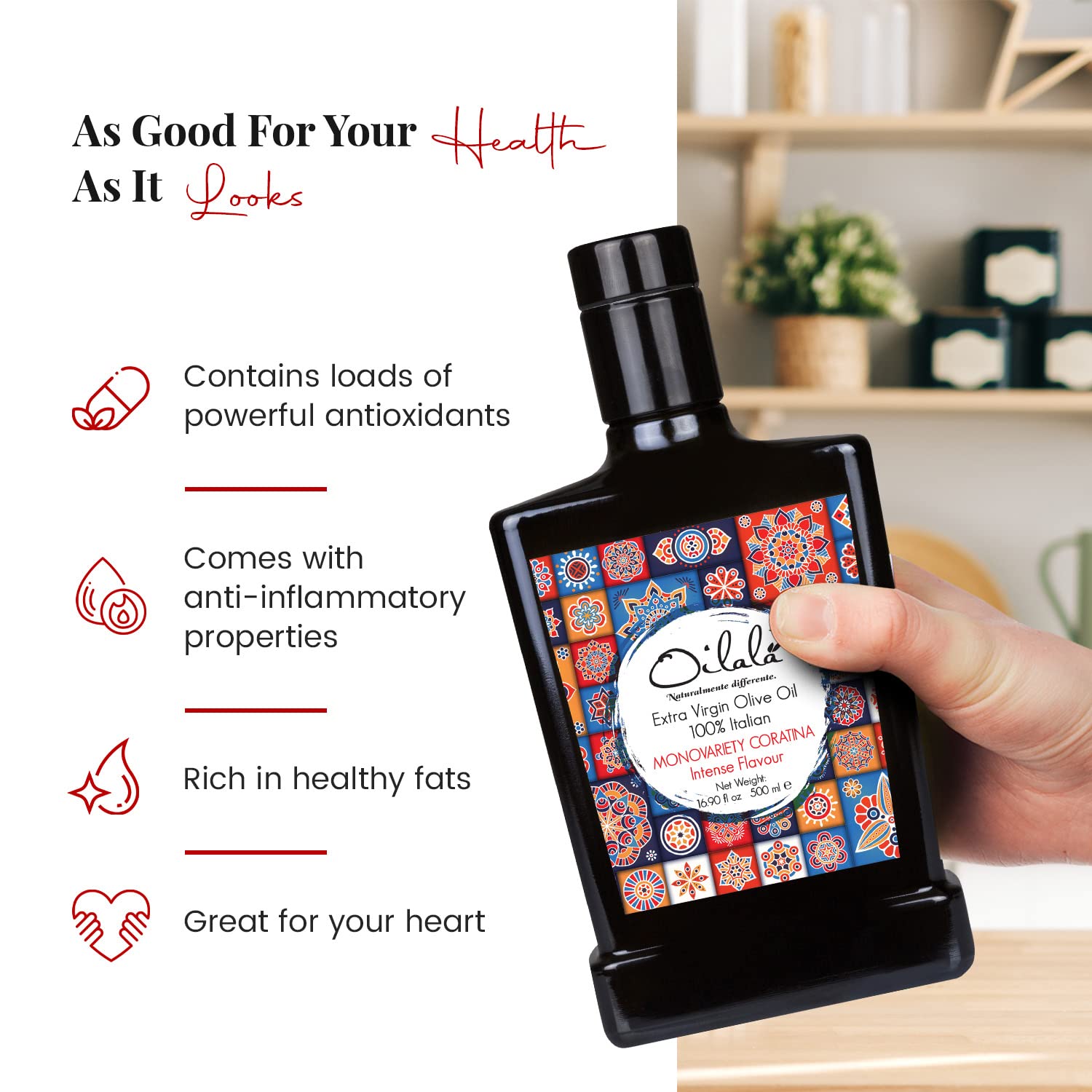 Oilala Extra Virgin Olive Oil, Coratina, High Polyphenols 765 mg/kg, High Hydroxytyrosol, Great For phenolic Shot, Drinking, Oleocanthal Rich Robust, Puglia Italy, Italian family farm, Single Source, Gold Medal NYIOOC (16.9 FL Oz)
