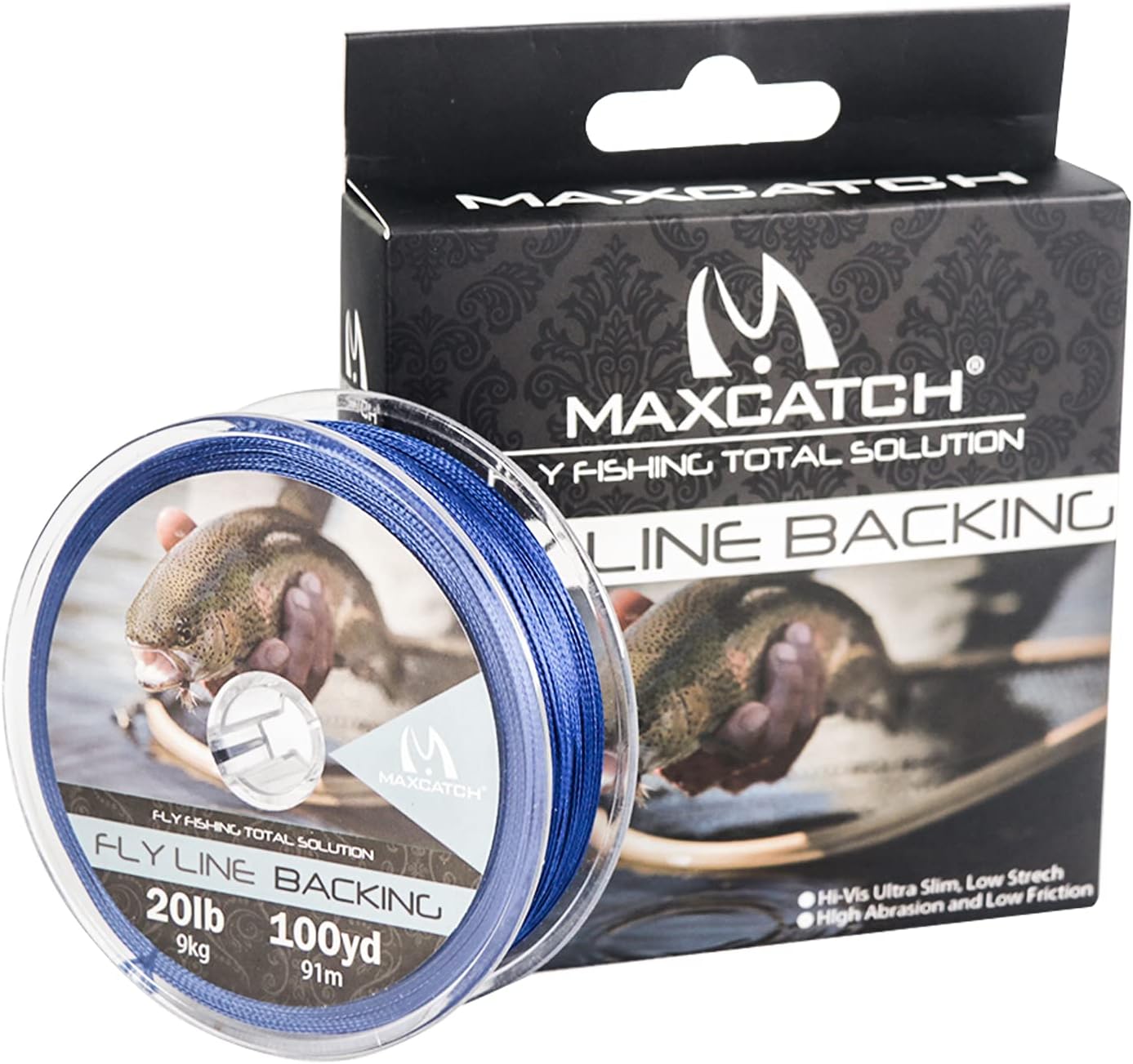 M MAXIMUMCATCH Maxcatch Braided Fly Line Backing for Fly Fishing 20/30lb(White, Yellow, Orange, Black&White, Black&Yellow, Blue, Pink, Green, Purple)