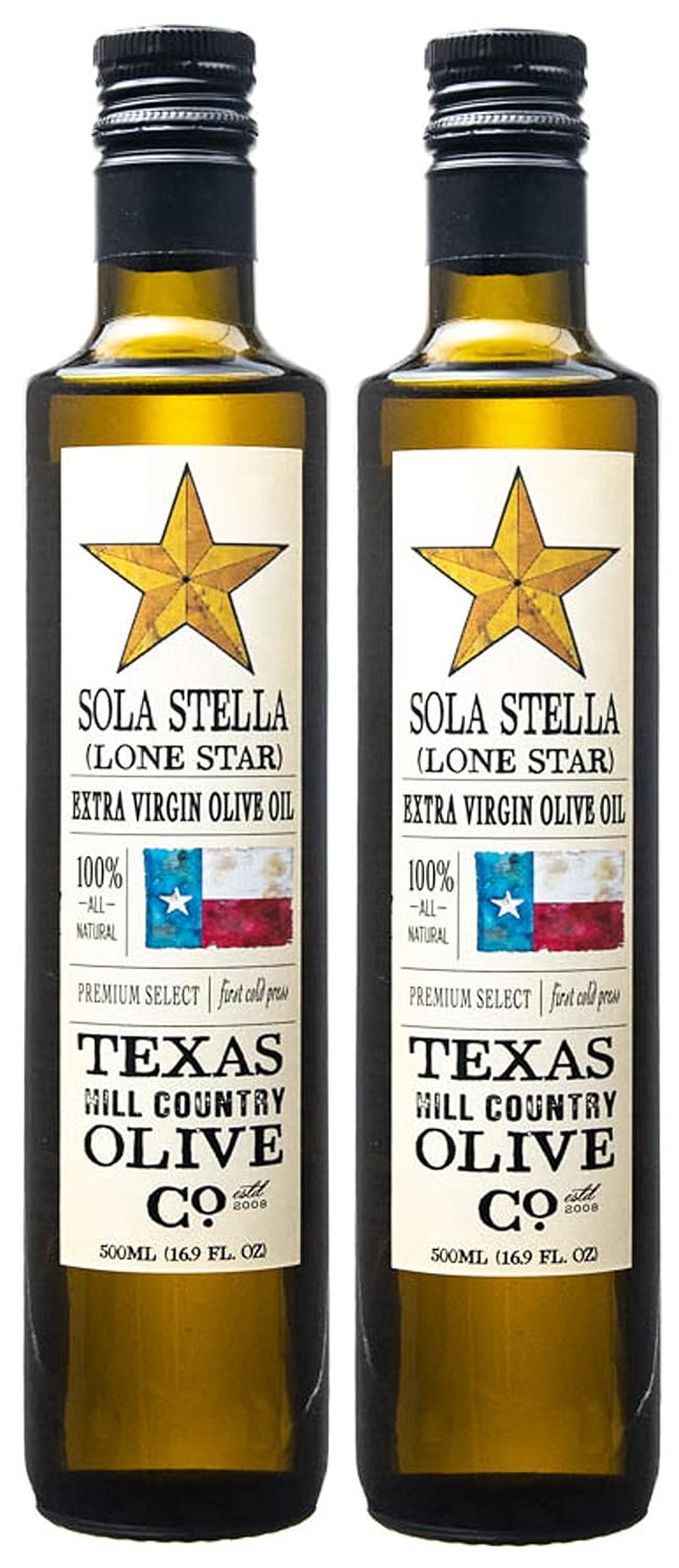 Texas Hill Country Olive Co Terra Verde Extra Virgin Olive Oil - Cold Pressed EVOO Gourmet Olive Oil - Rich & Fruity - Perfect for Finishing & Dressing - Award Winning & Made in Texas (8.5 oz)