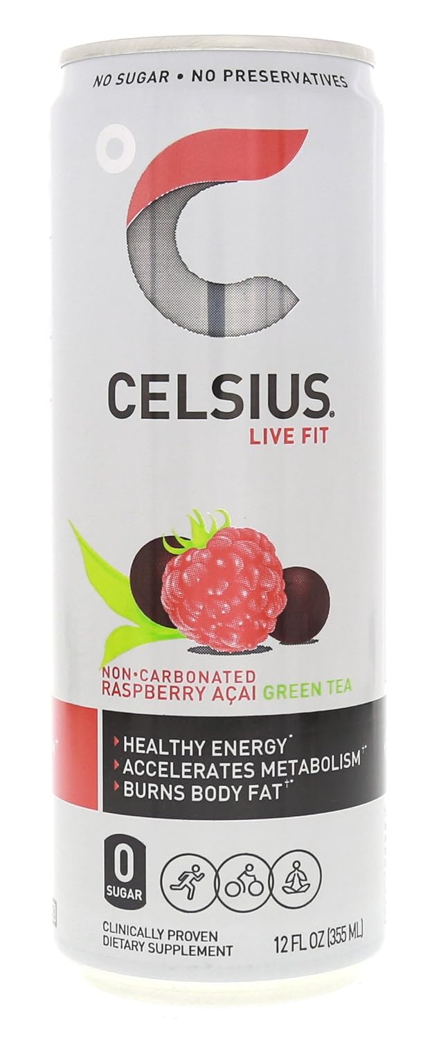 CELSIUS Sparkling Orange, Sugar Free Energy Drink, 12 Fl Oz (Pack of 4)