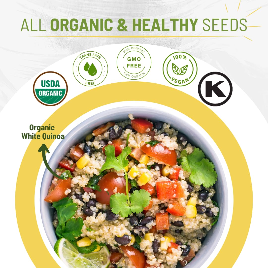 Sunbest Natural Organic Brown Sesame Seeds 32 oz.(2 lb) - USDA Organic, Non-GMO, Vegan, Gluten-free, Kosher - Fresh & Nutrient-Rich Snack, Topping, Baking - 2-Pack 16 oz