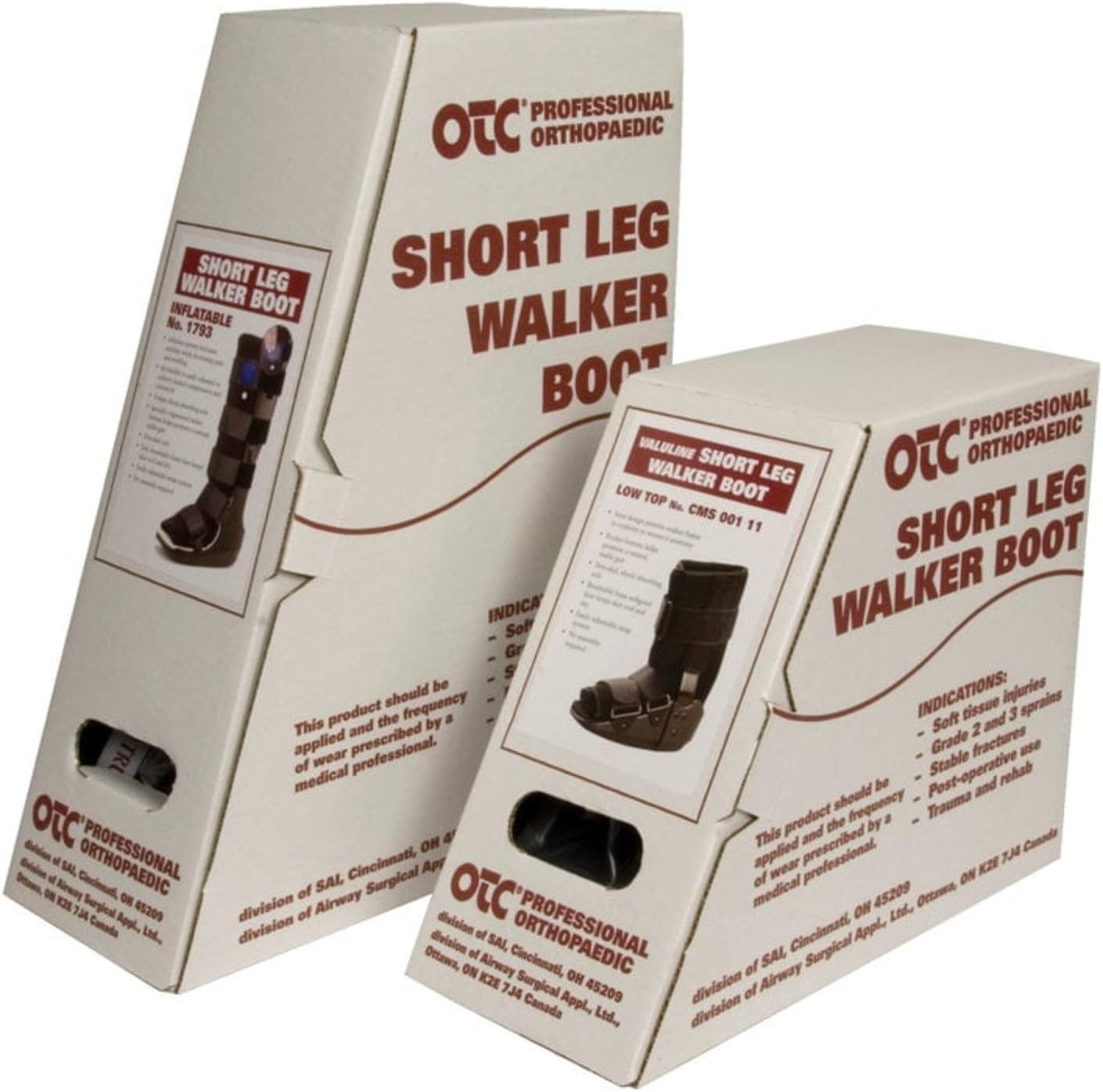 OTC Walker Boot Delux Short Low Top Leg Cast, Black, X-Small