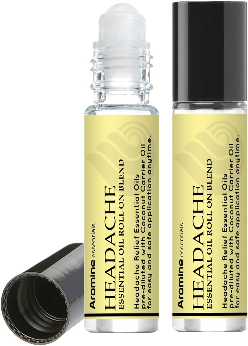 Peppermint Essential Oil Roll On, Pre-Diluted 10ml (Pack of 2). Premium Quality, Therapeutic Grade Topical Ready Aromatherapy Oil