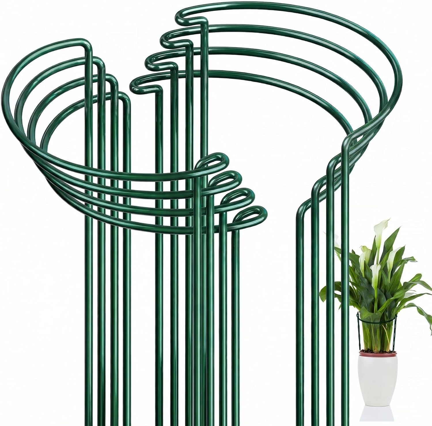 FEED GARDEN Peony Cages and Supports, 6 Pack Plant Support Stakes for Outdoor & Indoor Plants