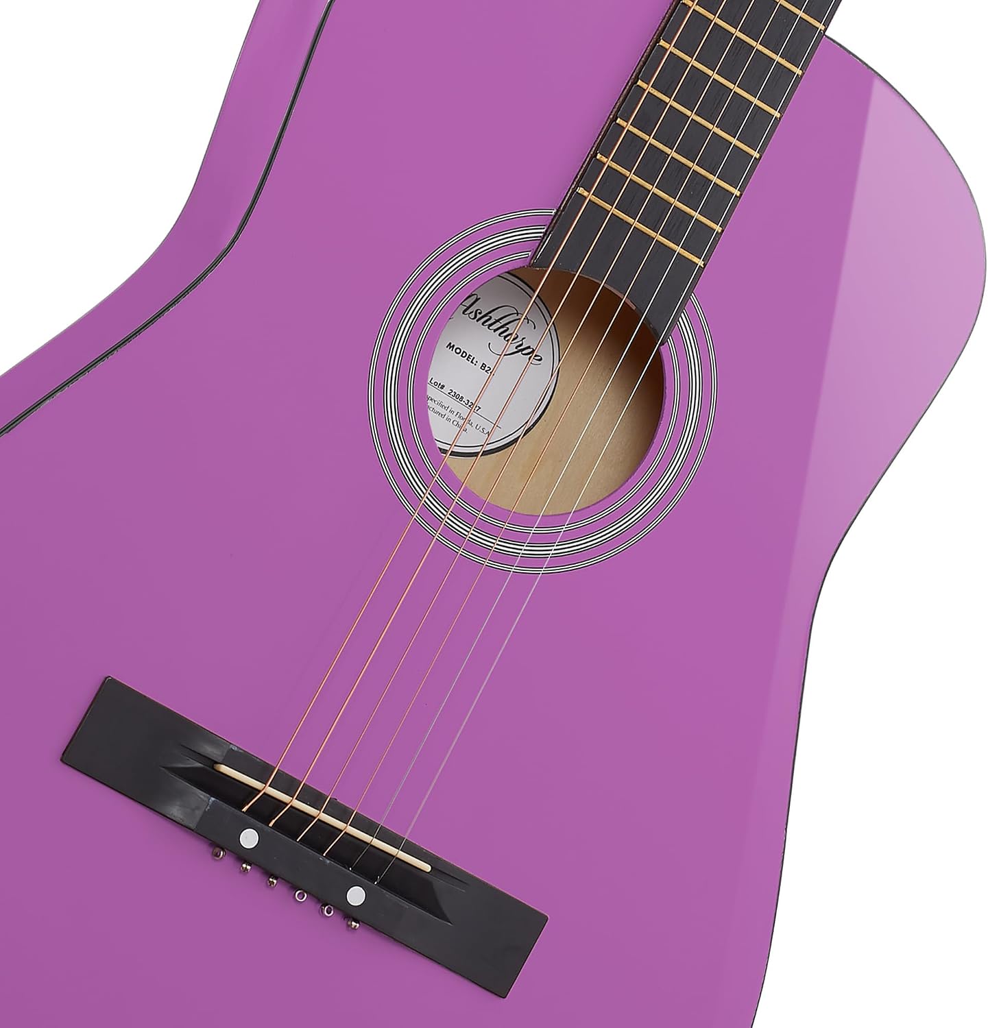 Ashthorpe 38-inch Beginner Acoustic Guitar (Red), Starter Kit with Gig Bag, Extra Strings, Strap, Picks, and Lessons