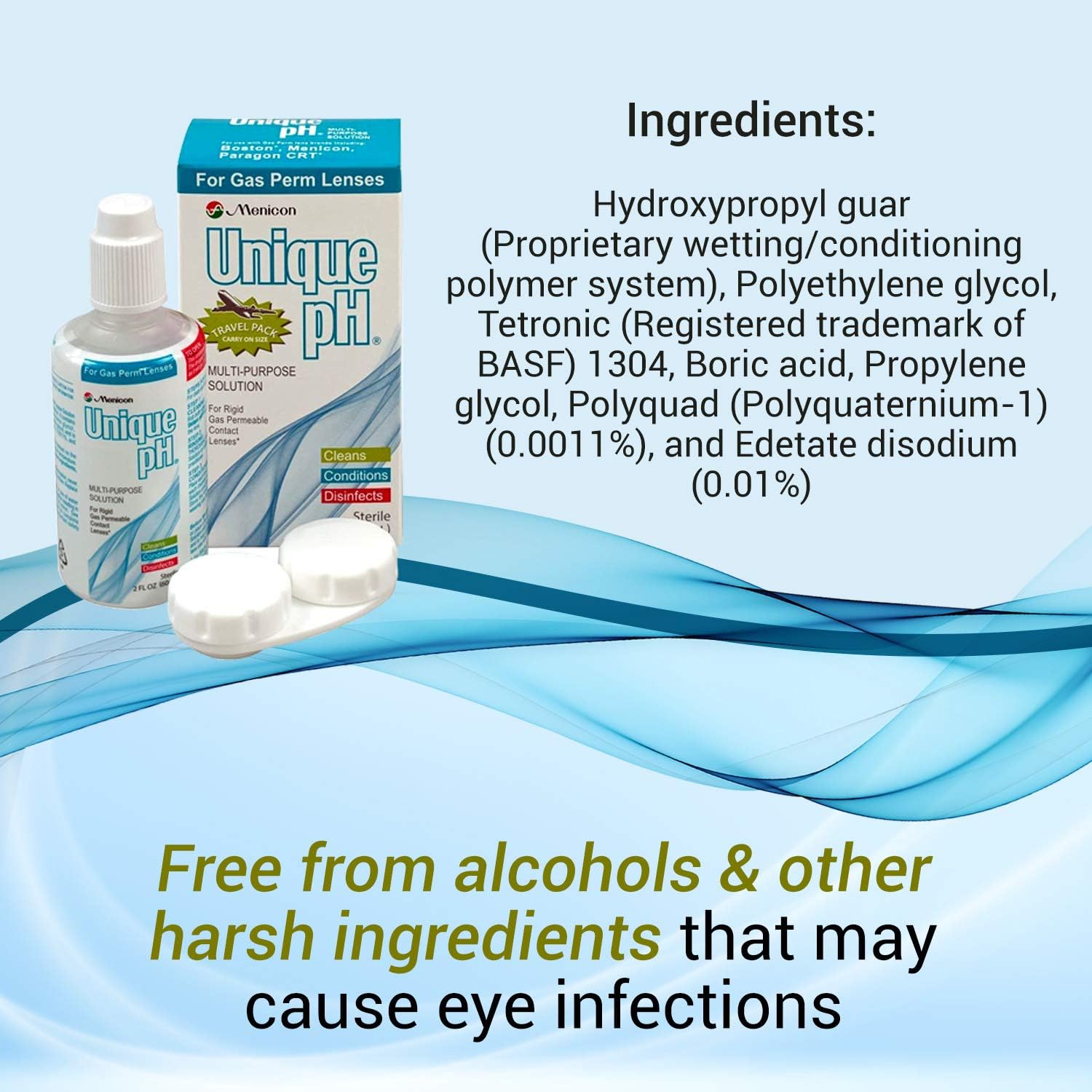 Menicon Unique pH Multipurpose Contact Lens Solution with Lens Case 4 fl oz
