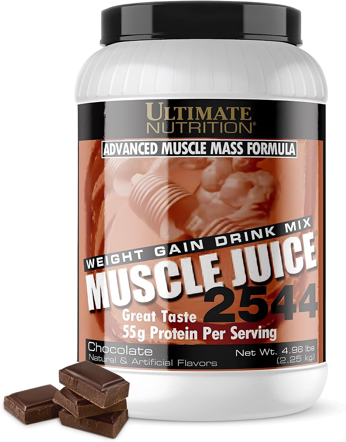 Ultimate Nutrition Muscle Juice 2544 Mass Gainer, Vanilla, 4.96 lb | 55g Protein Blend, 162g Carbs, 17g Fat, 1020 Calories, High Calorie Weight Gainer For Muscle Growth And Recovery