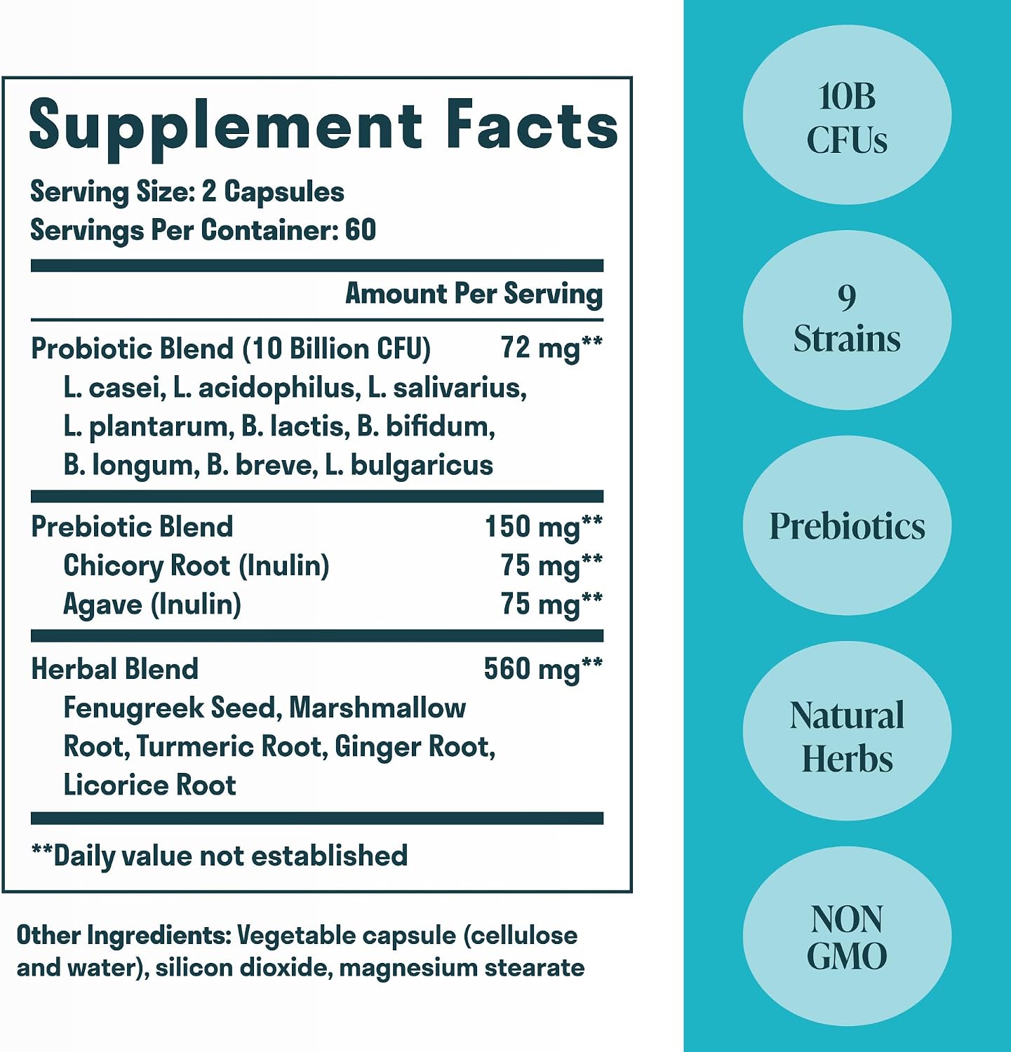 Nuven Naturals All-in-One Gut Health w/Probiotics, Prebiotics, Digestion-Supporting Herbs