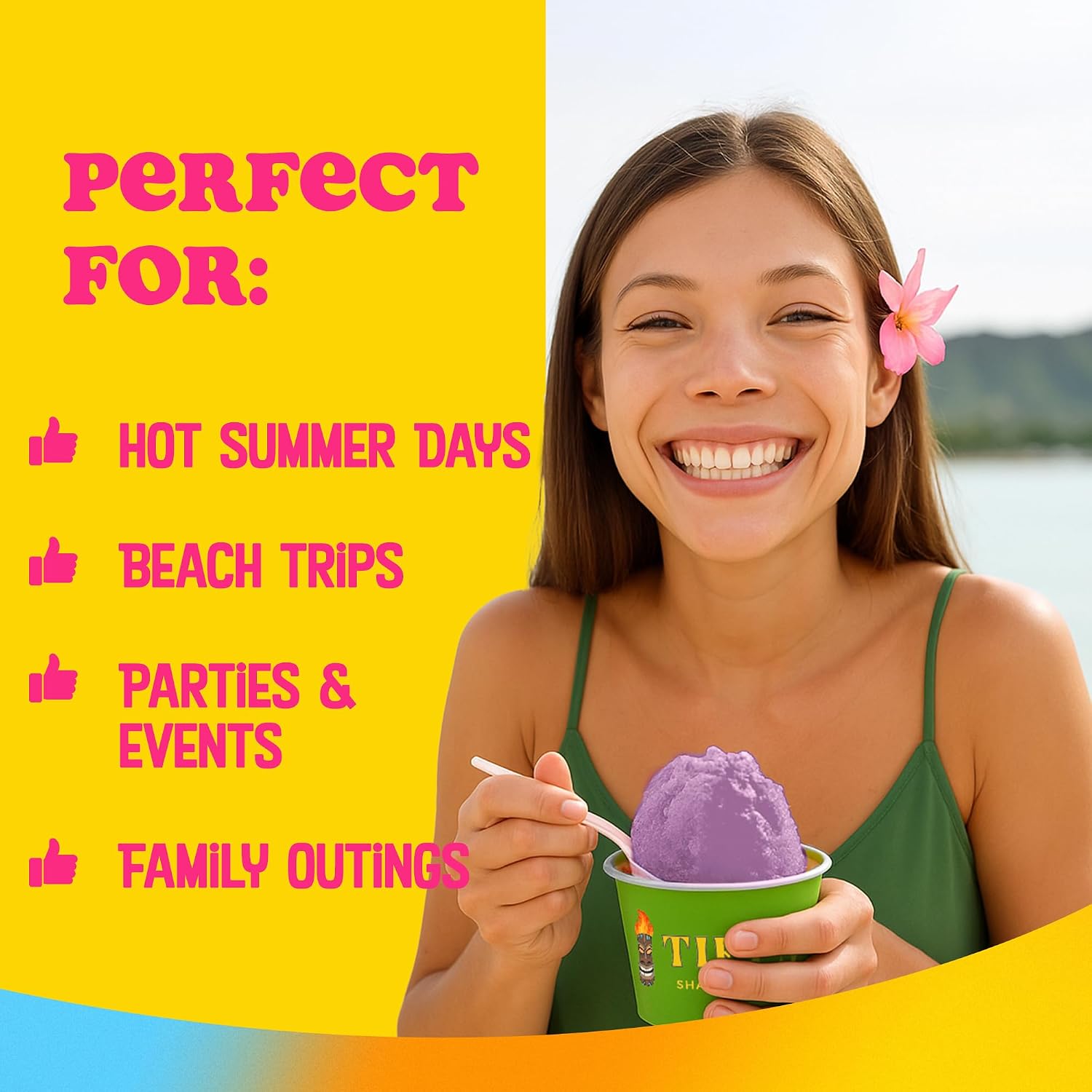 Tiki's Shave Ice Syrup Concentrate for Snow Cones & Shaved Ice - Natural Syrup for Beverages & Desserts - Ideal for Snow Cone