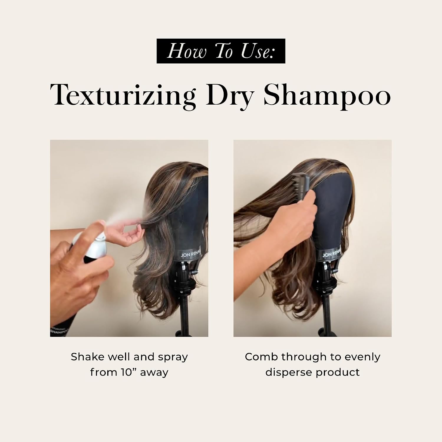 Jon Renau Texturizing Dry Shampoo for Wigs and Toppers, Oil Absorbing Spray for Synthetic Wigs