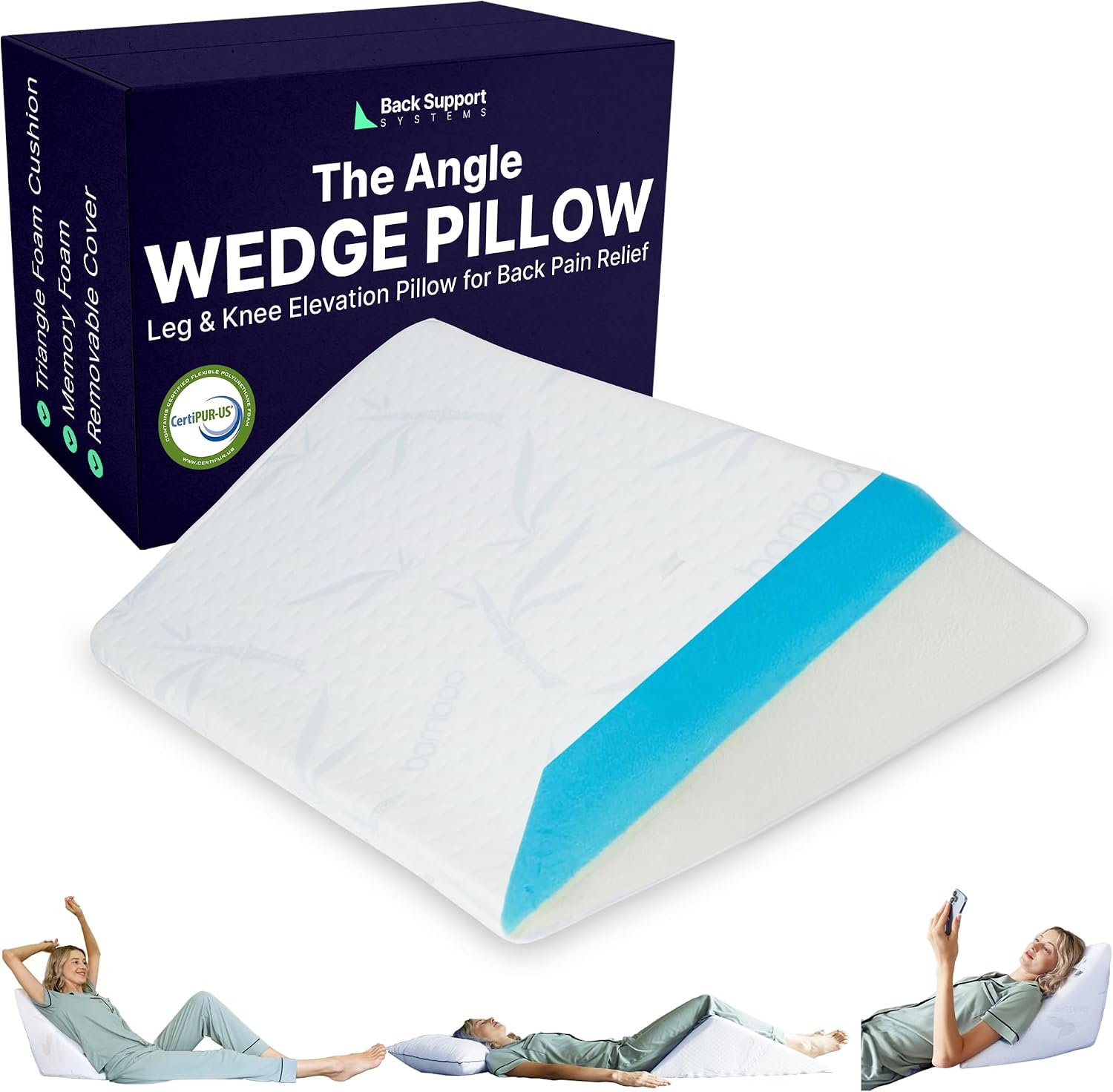 The Angle Wedge Pillow – Leg & Knee Pillow Wedge for Sciatica Pain Relief, Body Pain, Lumbar Decompression – Triangle Foam Cushion Bed Bolster for Lower Back Support, Small | Leg and Knee Pillow Wedge, Body Pain, Lumbar Decompression, Triangle Foam Cushi…