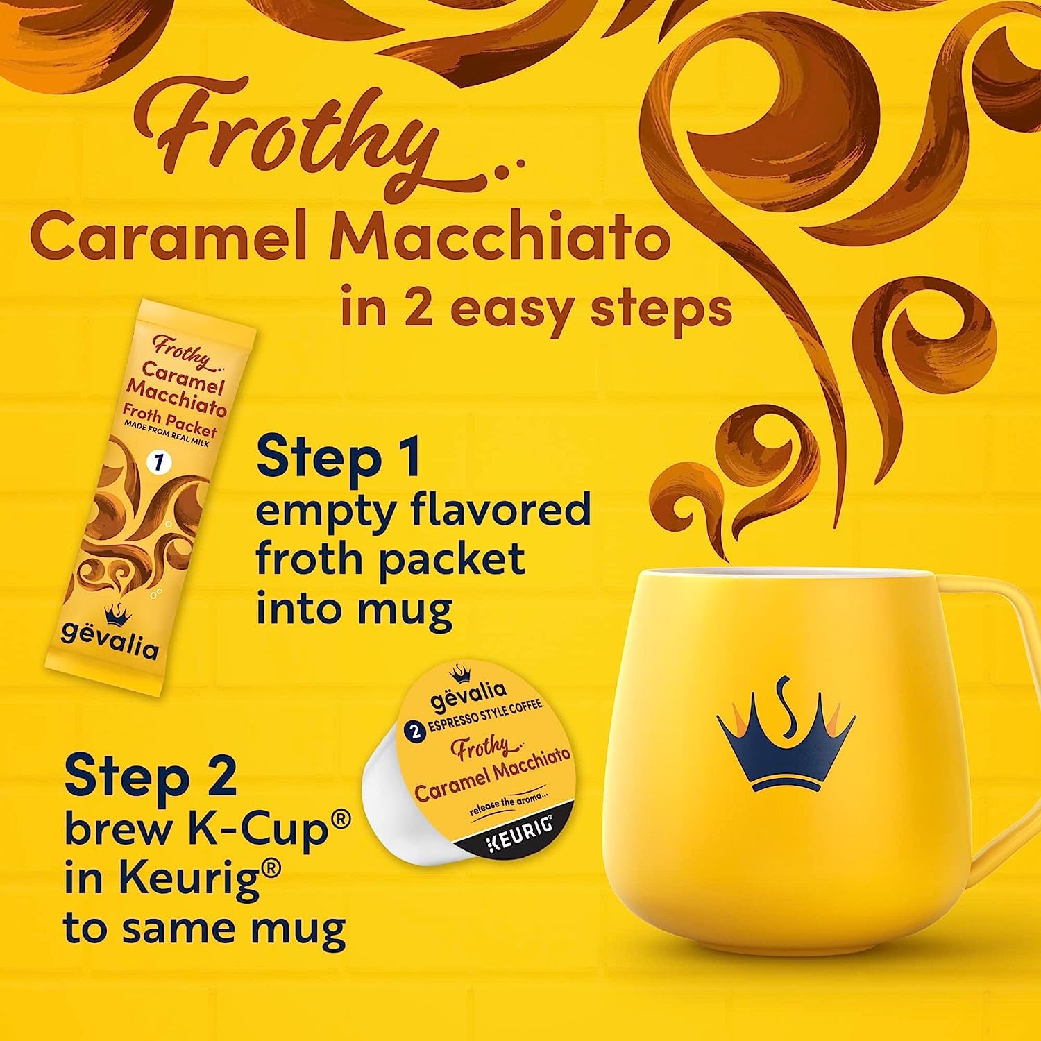 Gevalia K‐Cup® Coffee Pods & Froth Packets Kit, 6 ct, Cappuccino Espresso
