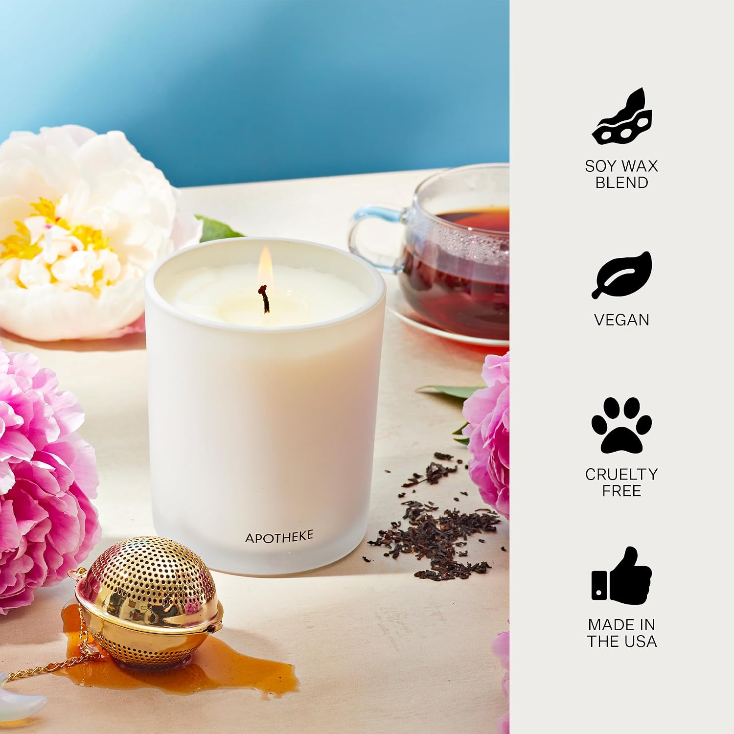Apotheke Signature Scented Candles for Home, Canvas - 10.5 Oz | Long-Lasting Non-Toxic Soy Wax Jar Candle with Essential Oils, Large - Luxury Gift for Women & Men