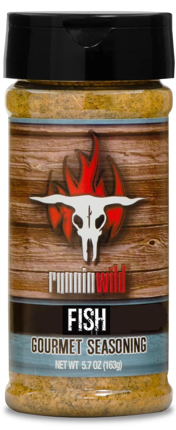 Fish Seasoning | Premium Seafood seasoning w/gourmet spices and natural lemon flavor | Runnin’ Wild Foods, 5.7 ounces