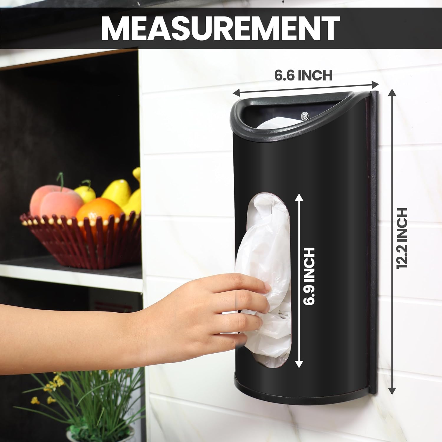 Utopia Kitchen Wall-Mounted Stainless Steel Grocery Bag Holder, Silver | Space-Saving Plastic Bag Holder for Kitchen, Pantry or Cabinet, Reusable Plastic Bag Organizer