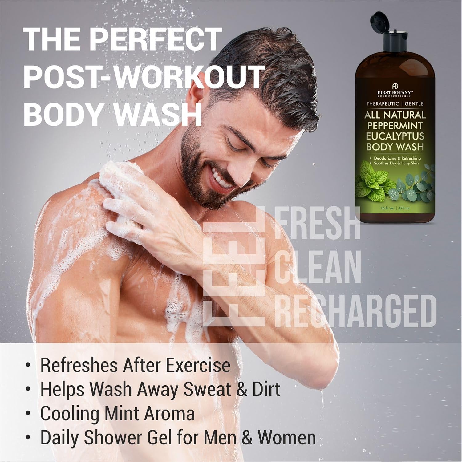 Tea Tree Eucalyptus Body Wash & Skin Cleanser for Women & Men, 16 Fl Oz