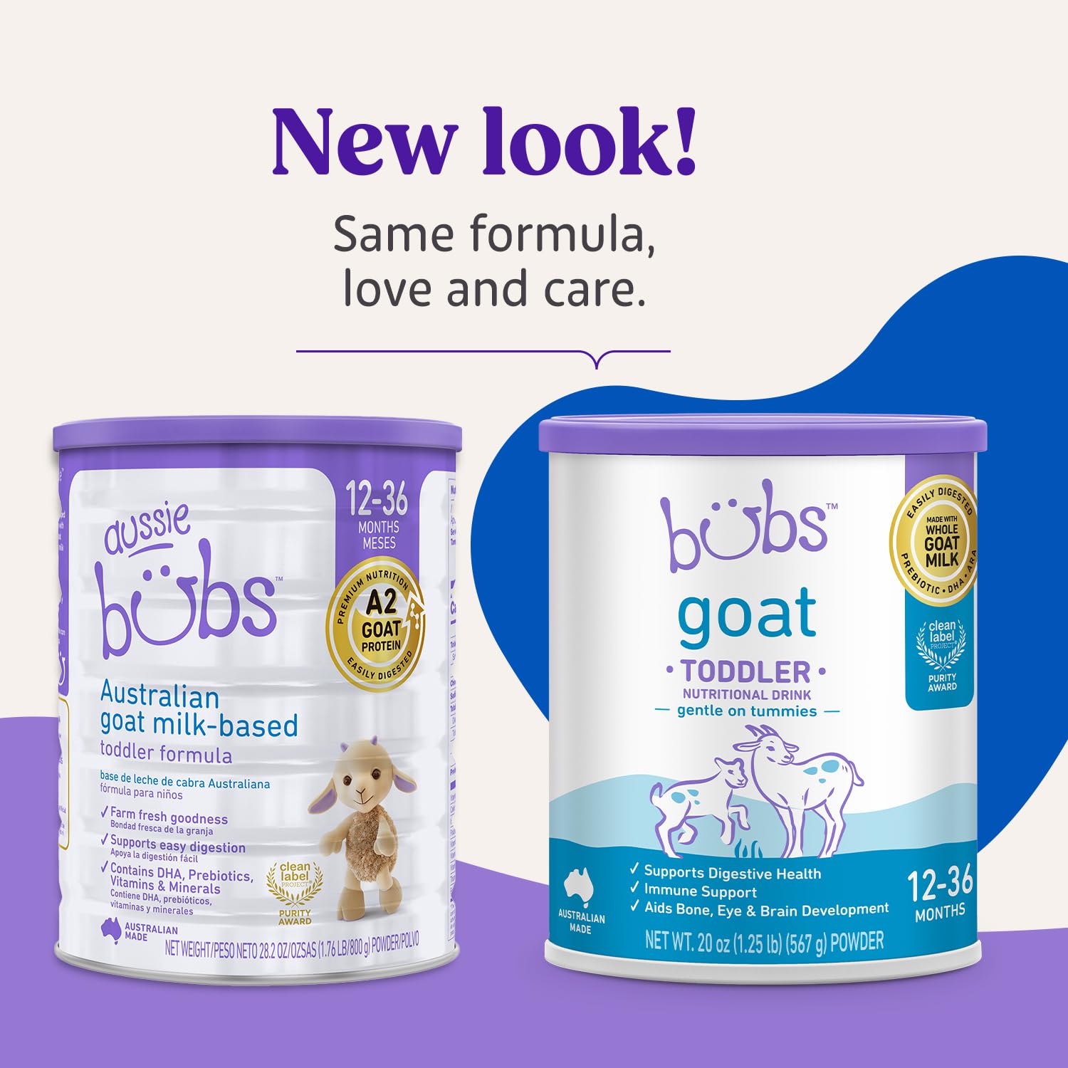 Bubs Whole Goat Milk Infant Formula for 0-12 Months, Non-GMO Milk, 20 oz | Goat Milk-Based Powder with Iron, DHA, ARA, Prebiotics & Essential Nutrients to Support Gentle Digestion