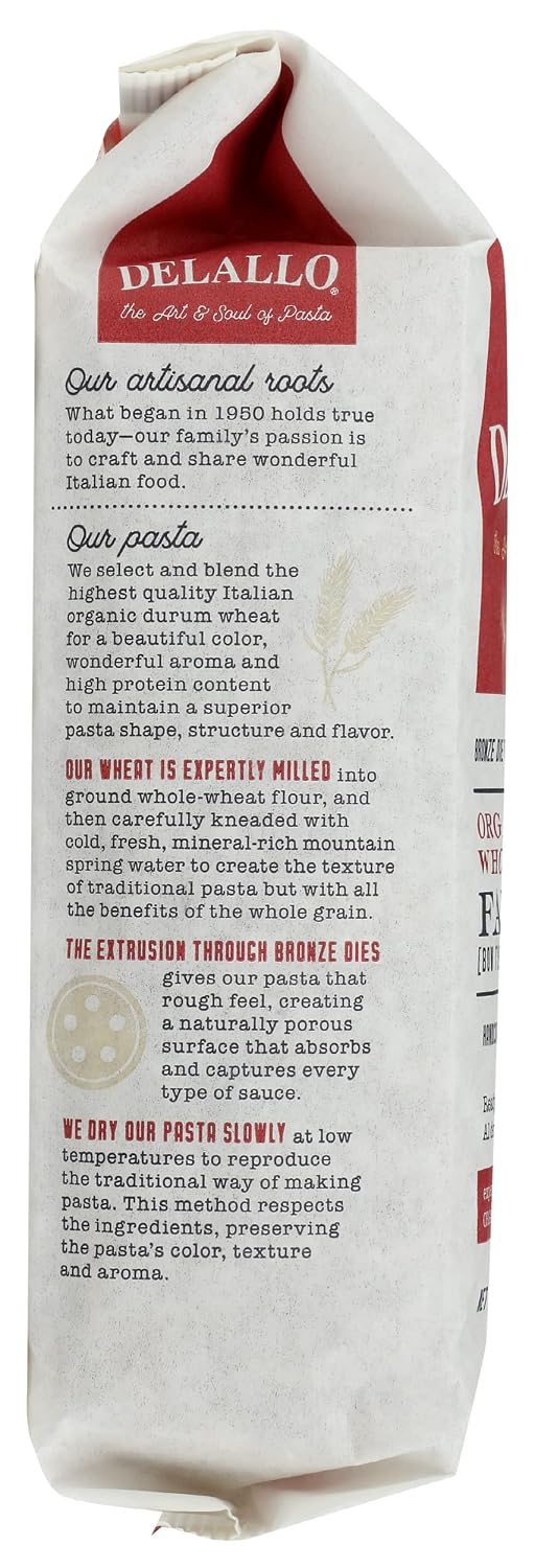 DeLallo Pasta Whole Wheat Farfalle, 16 oz