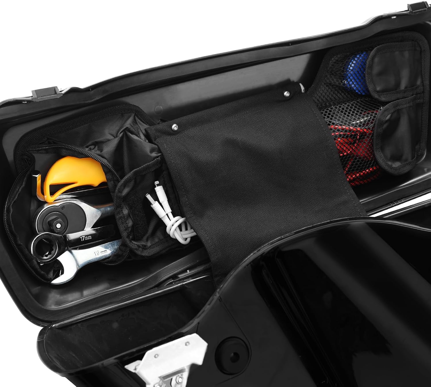 TCMT Motorcycle Saddle Bag Lid Organizer for Harley Touring Road King Street Electra Road Glide FLH/T 1999-2013