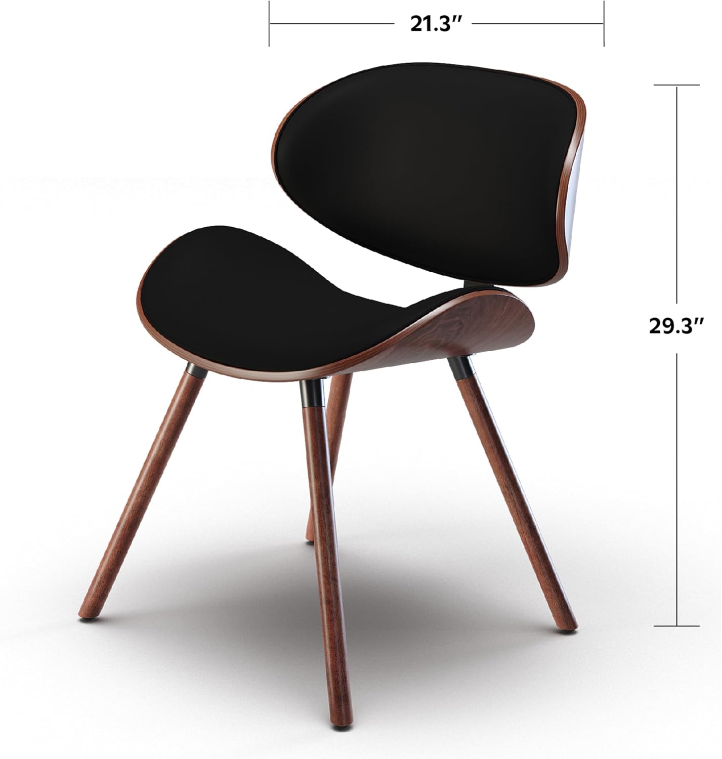 SIMPLIHOME Regina Rattan Mid-Century Modern Arm Dining Chairs in Black