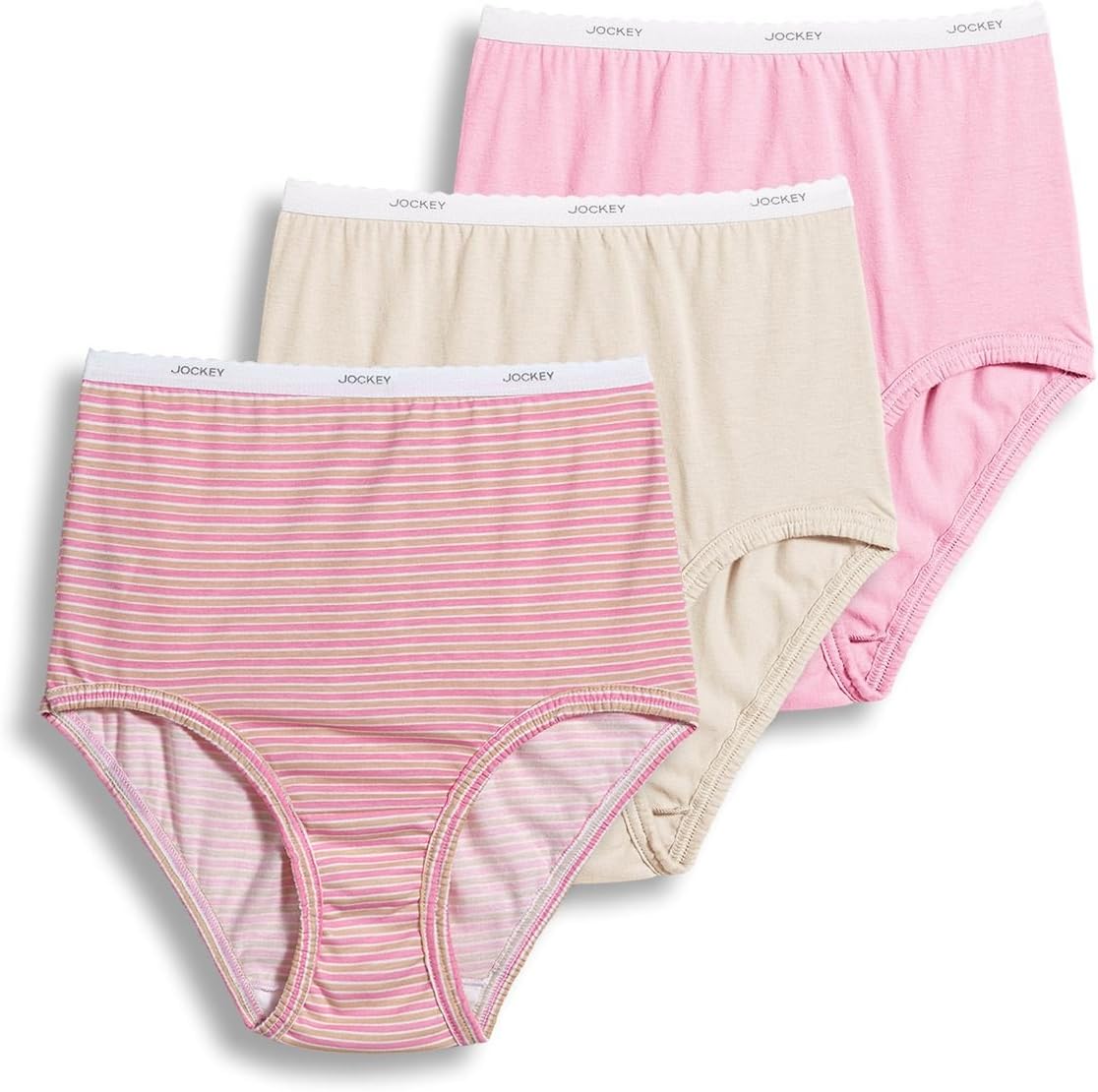 Jockey Women's Underwear 100% Cotton Classic Brief - 3 Pack