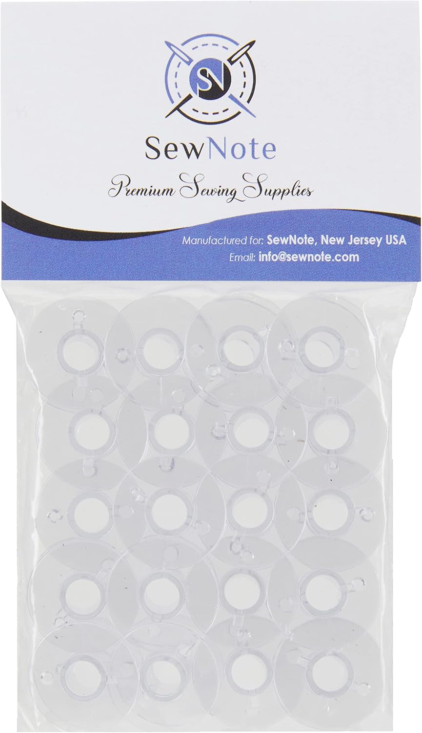 SewNote Bobbins for Janome Sewing Machine - 20 Pack Embroidery Bobbins - Compatible with Janome HD1000, HD3000, Memory Craft, New Home, 2212, 4120QDC