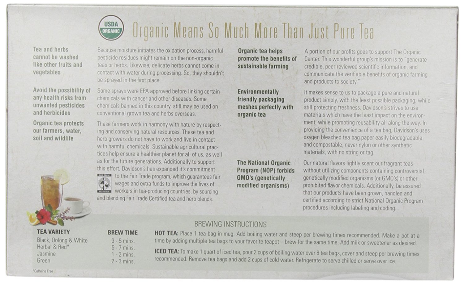 Davidson's Organics, Yerba Mate, 100-count Unwrapped Tea Bags