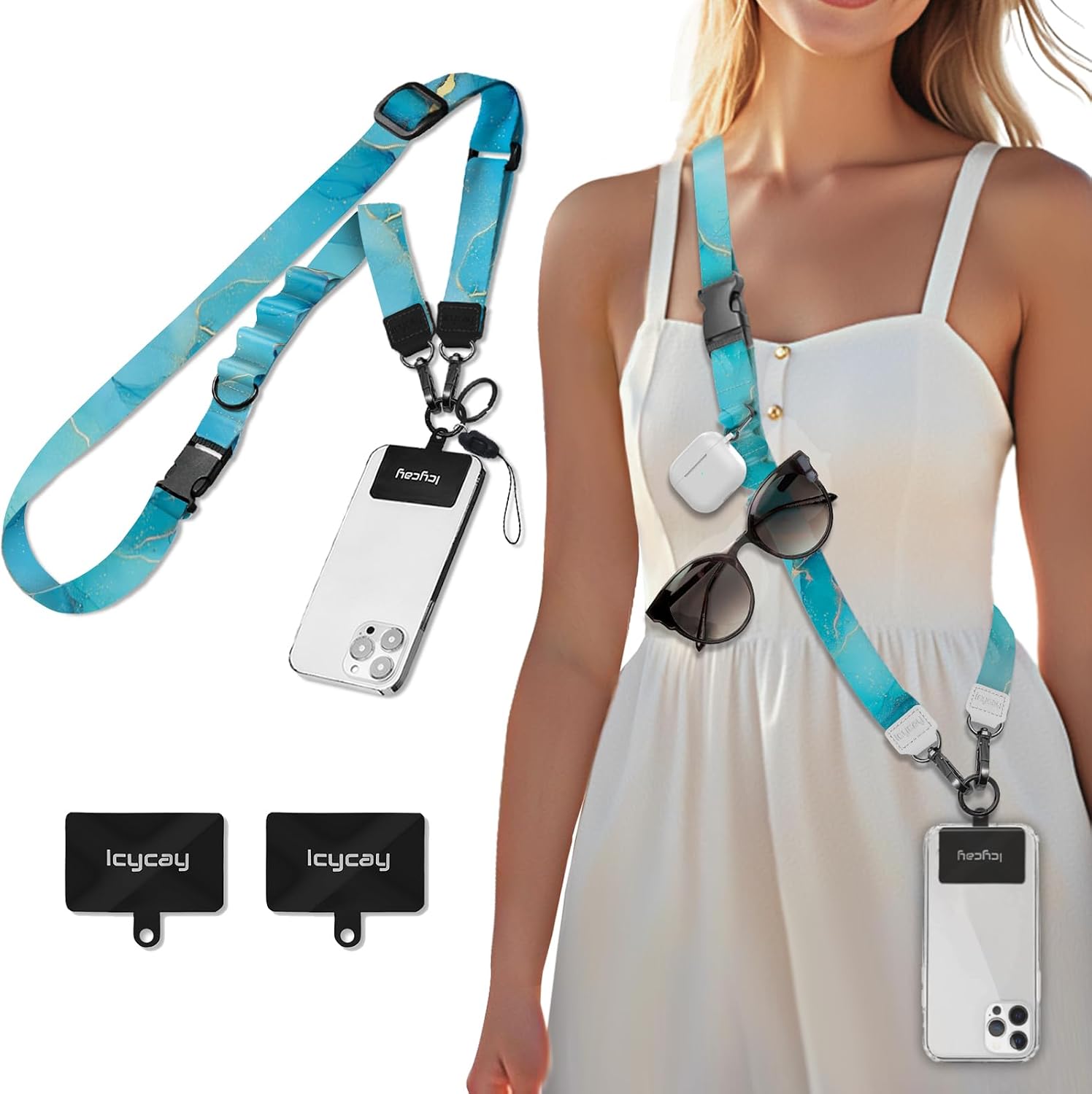 Icycay Phone Lanyard Crossbody Strap Neck Adjustable Teacher Women Cat