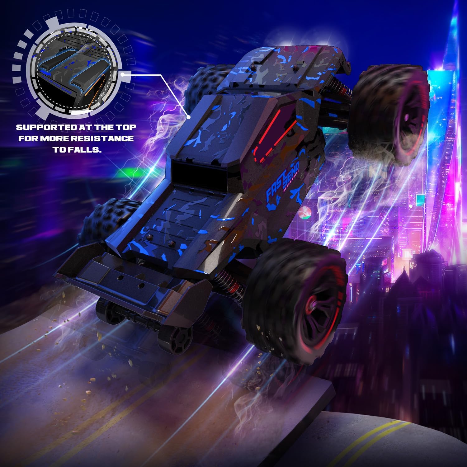 1:14 Scale RC Cars for Adults, 60KPH High Speed RC Truggy, 4X4 Off-Road Remote Control Truck, Waterproof Electric Car with 2S Battery