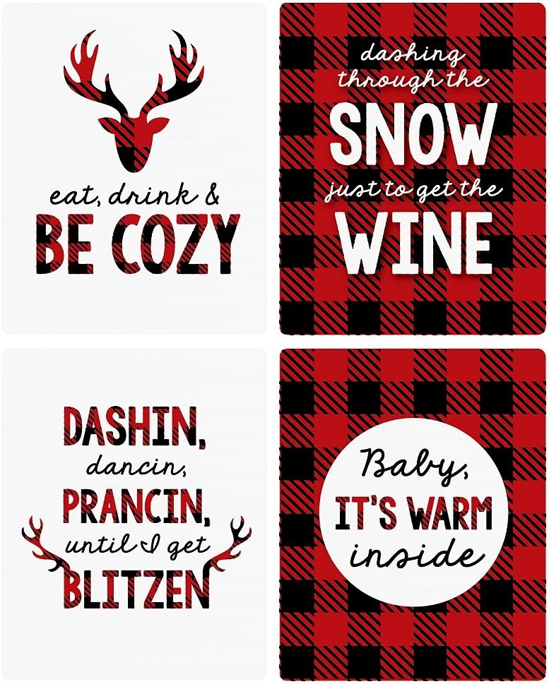 Big Dot of Happiness Ugly Sweater - Holiday and Christmas Wine Bottle Label Stickers - Set of 4