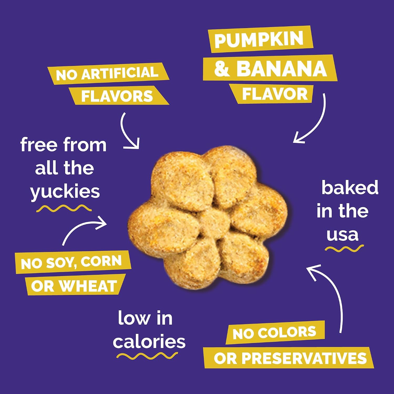 Fruitables Baked Dog Treats, Low Calorie Treats, Pumpkin & Banana, 7oz | Healthy Dog Treats, Training Treats, Crunchy Dog Biscuits, Limited Ingredient Recipe, Healthy Puppy Snacks, Made in USA