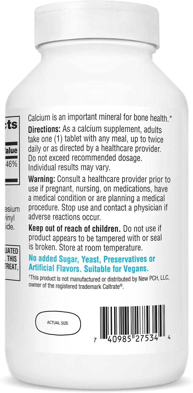 21st Century Calcium 600mg Tablets, Bone Strength Support, 75 Count | Calcium Carbonate 600 mg, Compare VS. Caltrate® 600, Bone Strength & Density Support, Vegan-Friendly, Non-GMO, Gluten Free