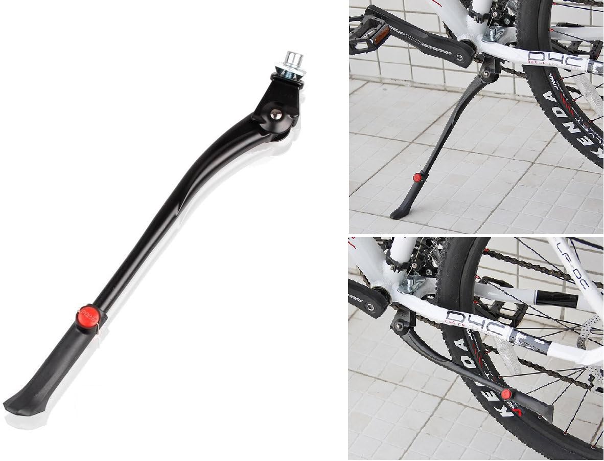 BlueSunshine Center Mount Bicycle Kickstand Adjustable Aluminum Alloy Bike Stand Fits For 24-28 Inch Bicycles (Black)