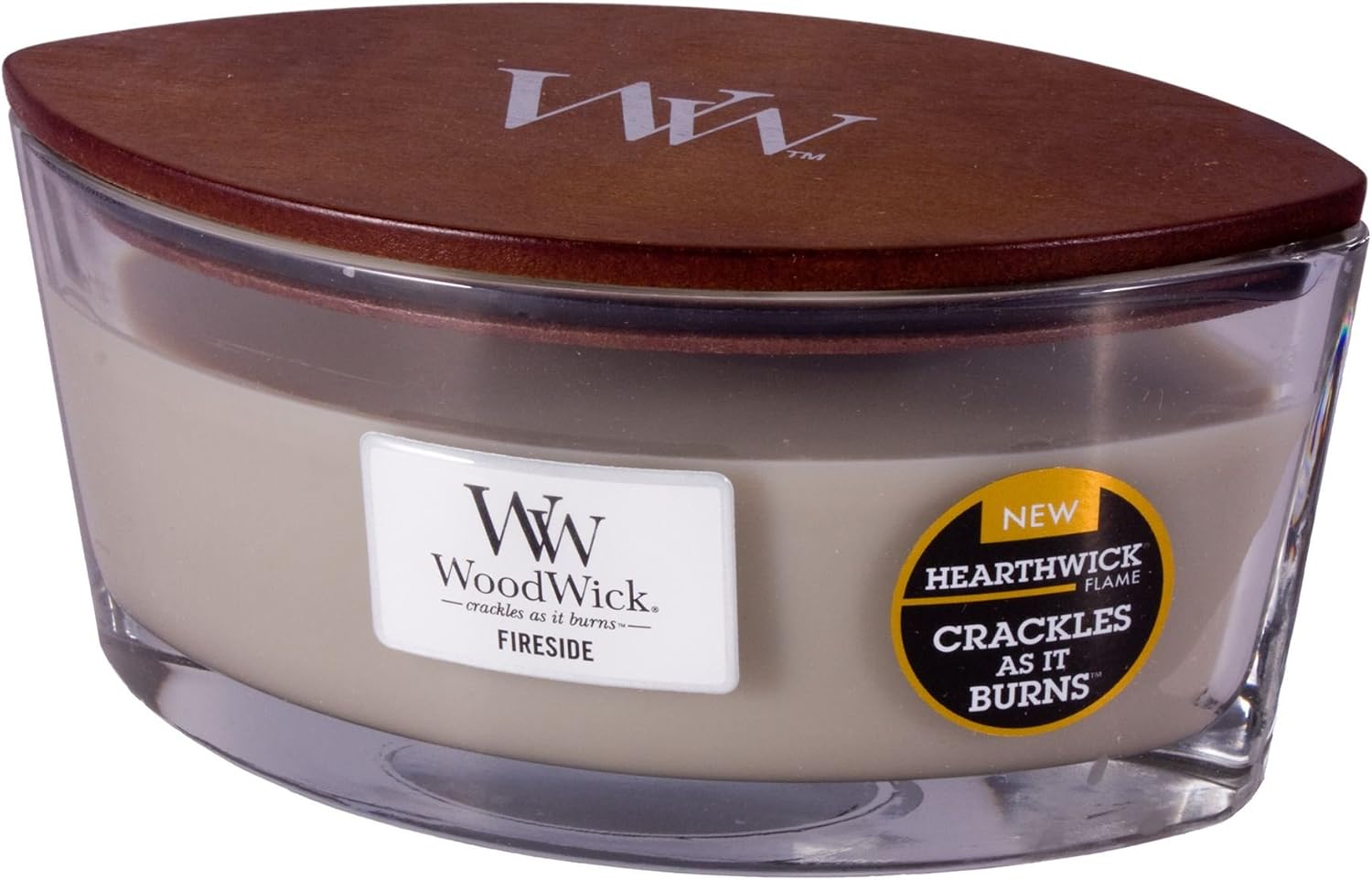 WoodWick Fireside Holiday Candle Gifts for Women and Men, 9.7 oz Medium Hourglass Candle with Crackling Wick
