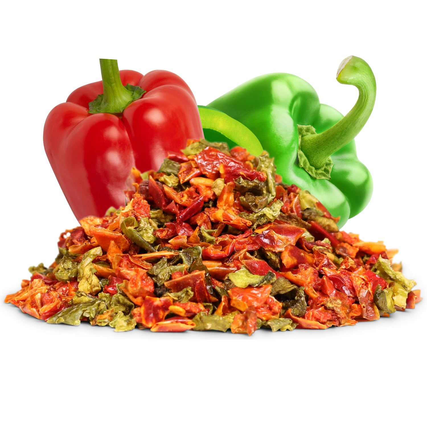 Dehydrated Dried Red and Green Bell Peppers Mix by It's Delish – 48 Oz (3 lbs) Restaurant Gallon Size Jug With handle – Sealed to Maintain