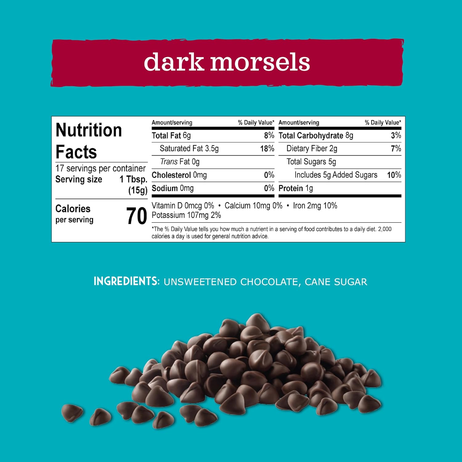 Enjoy Life Baking Dark Chocolate Morsels, Dairy Free , Soy Free, Nut Free, Non GMO, Gluten Free, Vegan Chocolate Chips, 9 oz bag