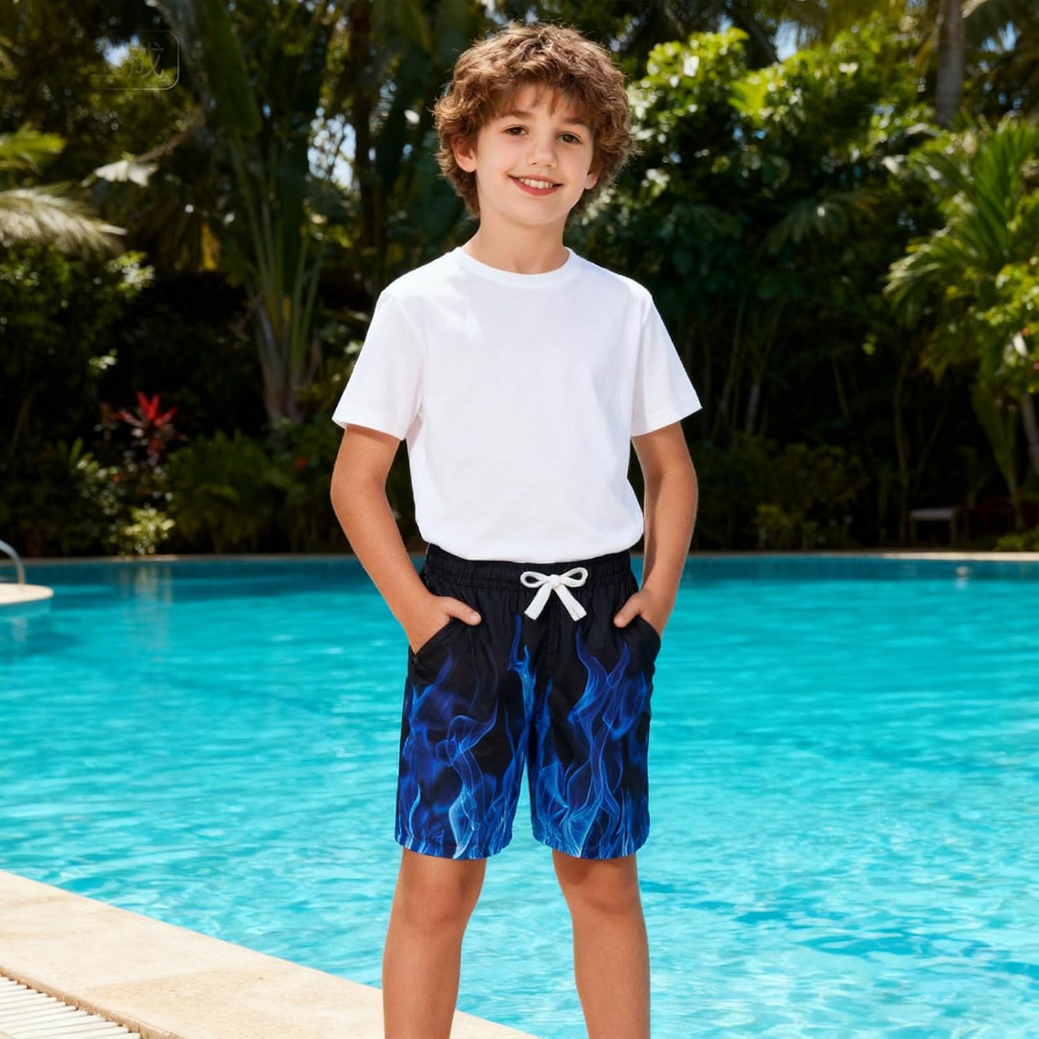 BFUSTYLE Boys Swim Trunks Mesh Lining Kids Bathing Suit 5-14 Years Shorts
