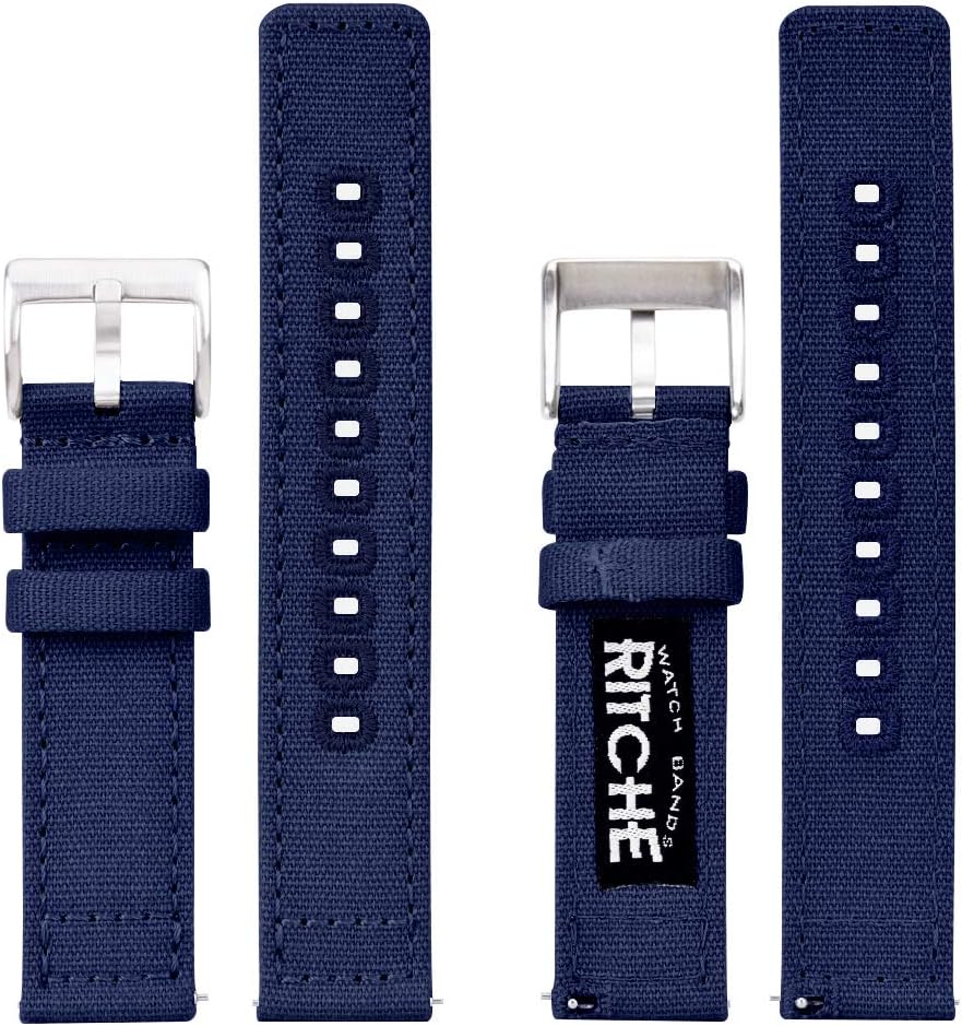 Ritche Christmas Gift Canvas Vintage Quick Release Watch Band 18mm 20mm 22mm 24mm Replacement Watch Straps for Men Women, White Elephant Gifts, Stocking Stuffers for Men, Father's Day gifts