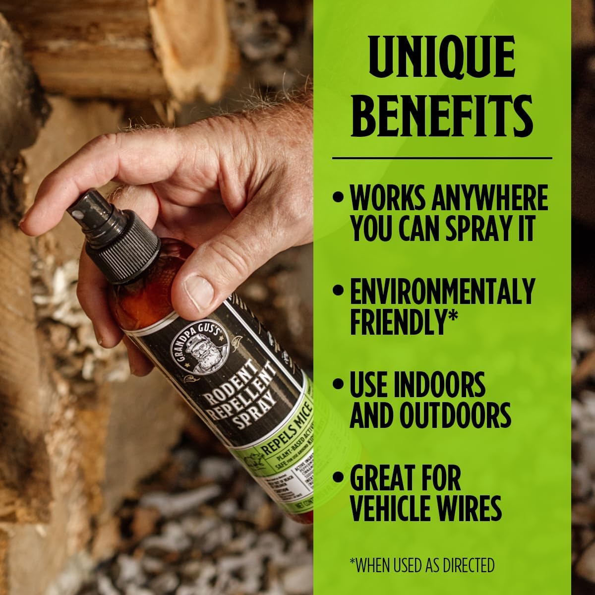 Grandpa Gus's Rodent Repellent Spray, Natural Peppermint Oil, 16 Fl Oz