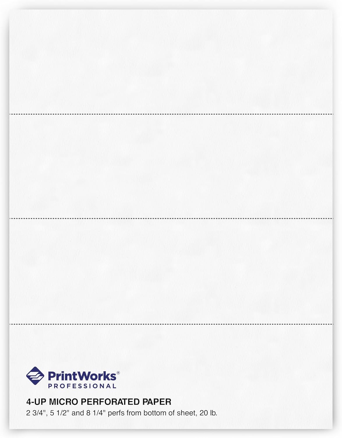 PrintWorks Professional 4 Part Perforated Paper 8.5” x 11” - Perfect For W-2, 1099