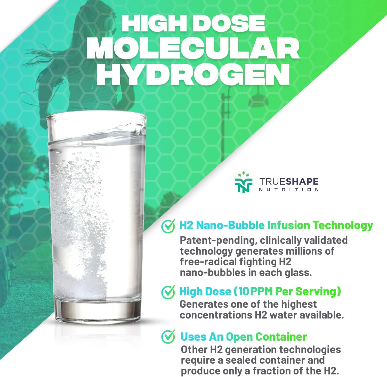 Essential H2 Fizzy Molecular Hydrogen Tablets for Water Nutritional Supplement (Unflavored, 60 Servings)