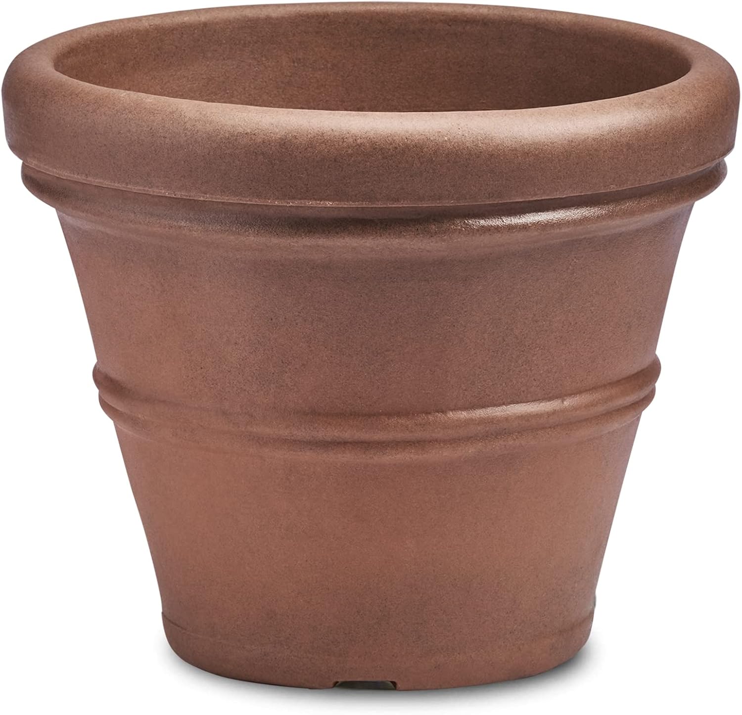 Crescent Garden Brunello Classic Gray Rolled Rim Planter Pot, Lightweight Indoor/Outdoor Weather-Safe Round Plant Pot, 27''W (Weathered Concrete)