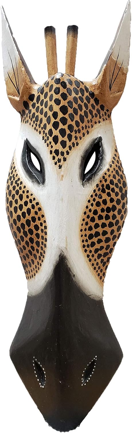 Stoneage Arts Giraffe Zebra Face Mask Wall Hanging Décor Hand Painted Patterns African Safari Decorative Accent A Contemporary Variation An Awesome