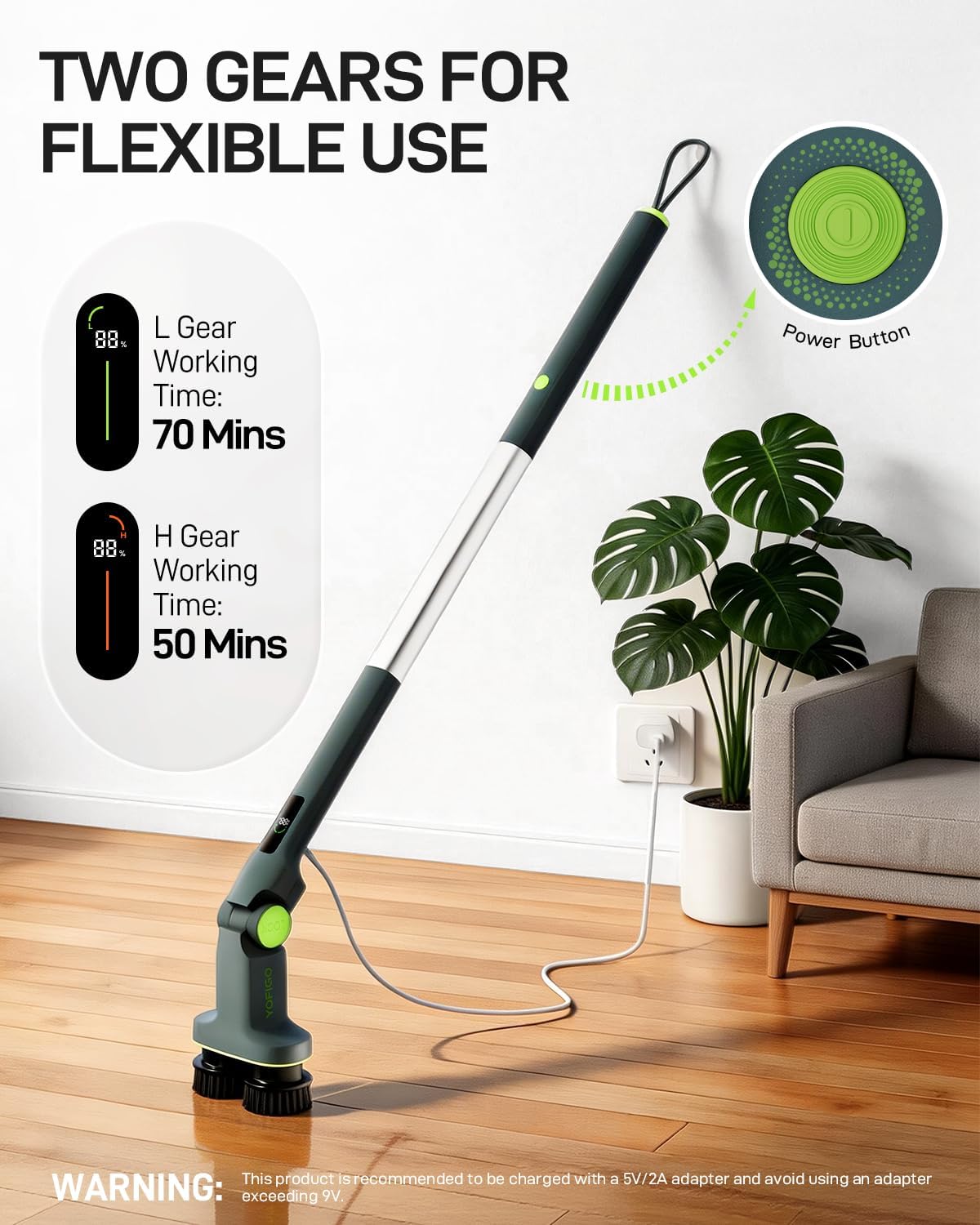 Electric Spin Scrubber Cordless Cleaning Brush | Adjustable Handle and Powerful Motor for Deep Cleaning Bathroom, Tile, Shower
