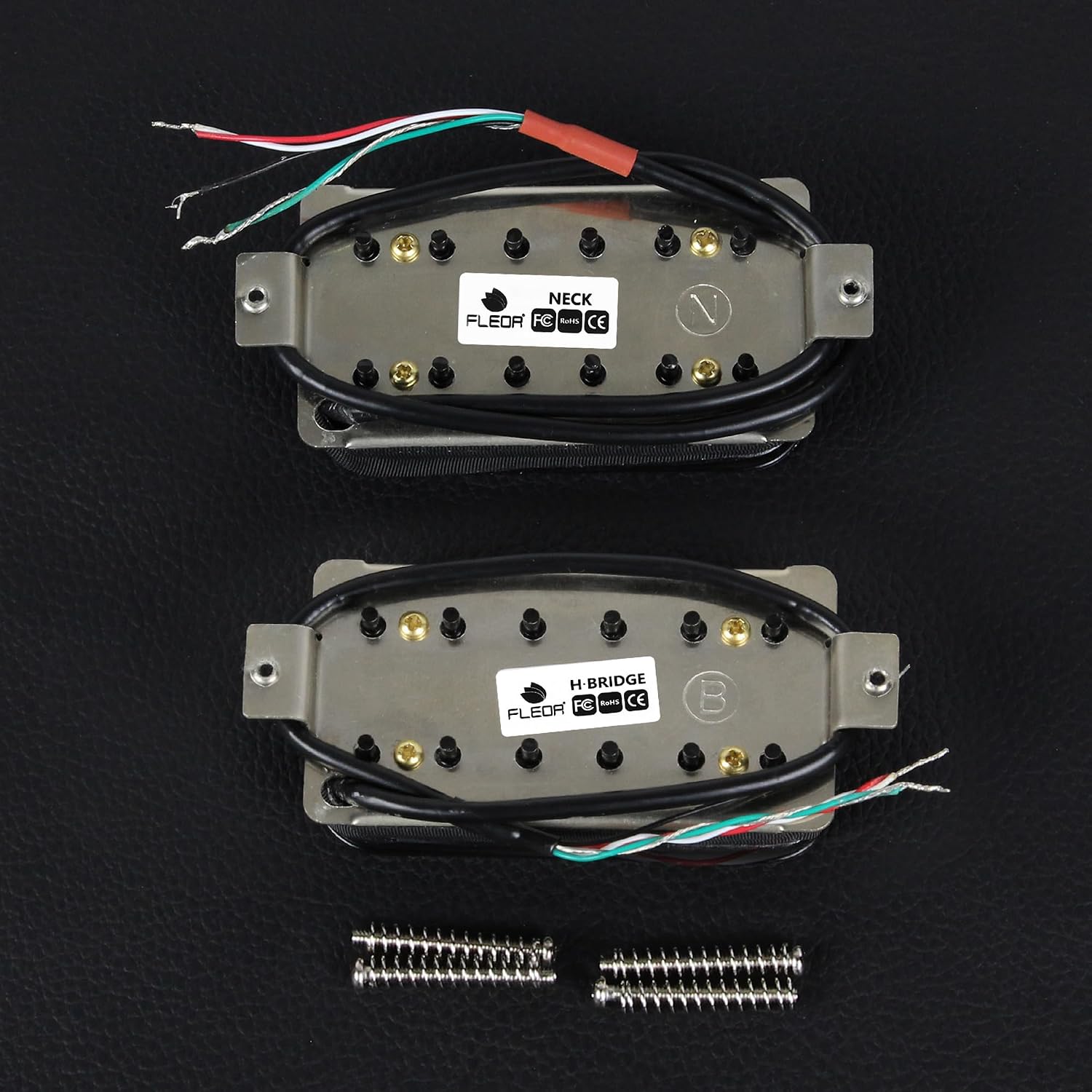 FLEOR Bridge Pickup Ceramic Double Coil Humbucker Pickups for Electric Guitar Pickup-Black